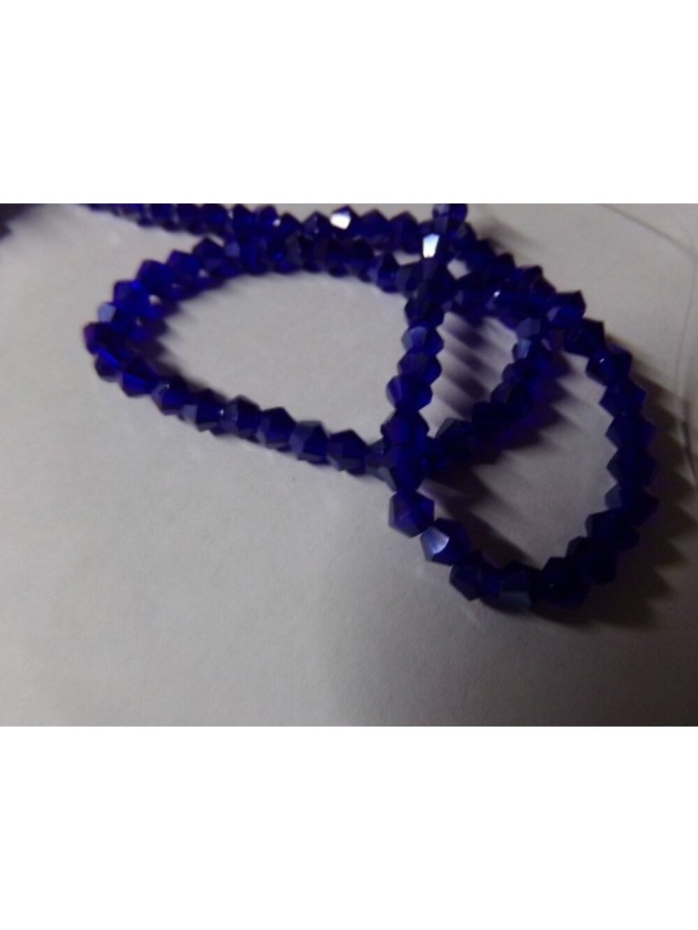 1 Strand Dark Blue AB Color Plated Bicone Glass Beads